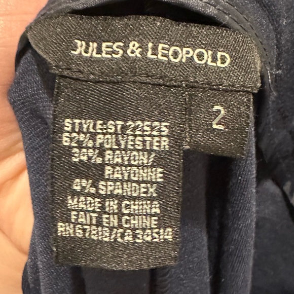 Jules & Leopold Navy Blue Sailor Button Wide Leg Pants - Picture 3 of 3